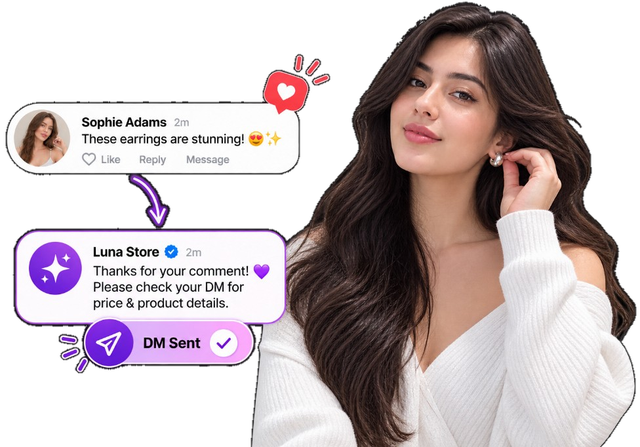Public comment reply pointing the shopper to a private DM for price and product details